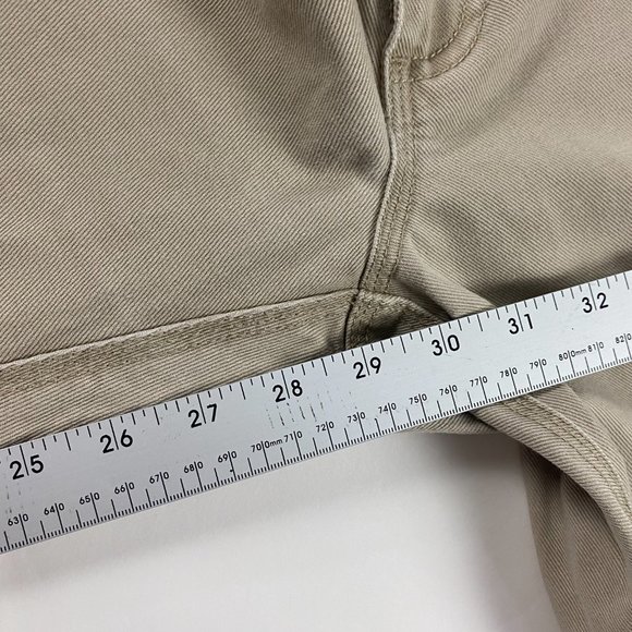 Orvis Zambezi Twill Pants Mens 38 x 29 Khaki Cotton with Leather Trim Cuffed - Picture 12 of 12